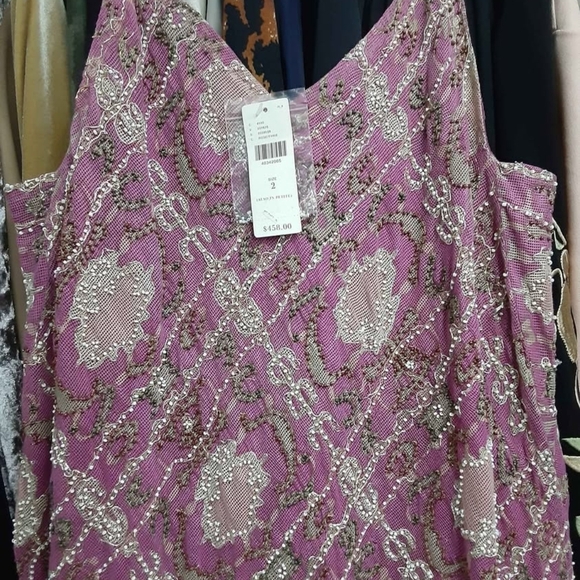 Anthropologie Tops - Anthropologie Pink-Lavender Beaded Embellished Camisole